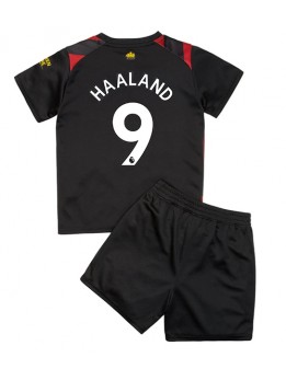 Manchester City Erling Haaland #9 Auswärts Trikotsatz für Kinder 2022-23 Kurzarm (+ Kurze Hosen)